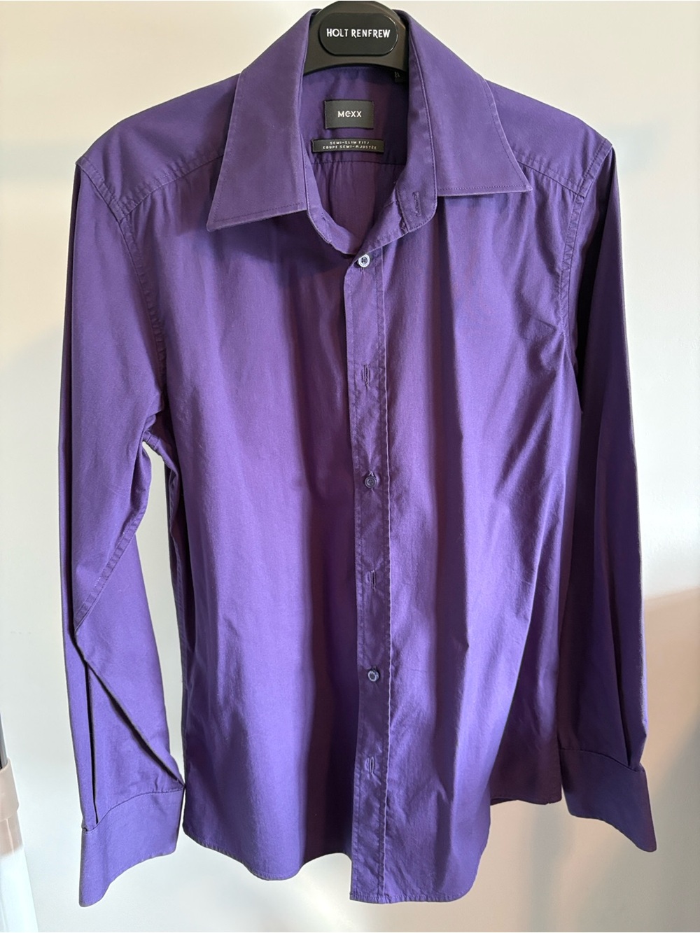 Mexx Men's Purple Long-Sleeve Dress Shirt